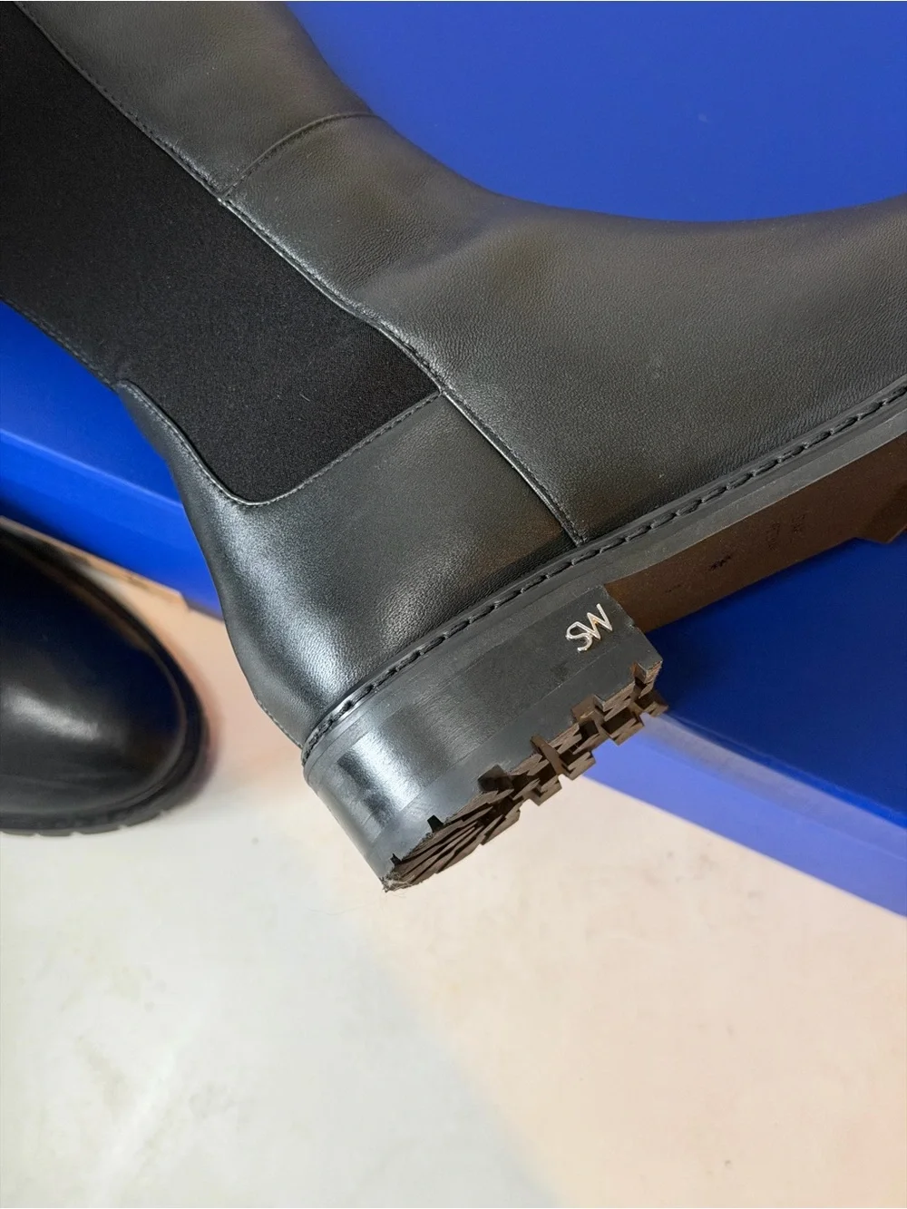 Stuart Weitzman Black City Over the Kner Boots